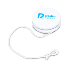 Białe jojo z logo Radia Poznań